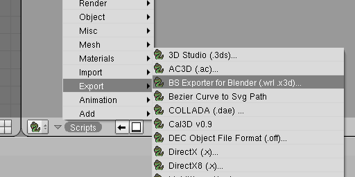 Exporting VRML/ X3D from Scripts window